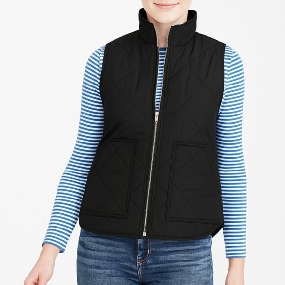 J. Crew | EUC Mercantile Quilted Puffer Vest in Black Size Medium - Picture 1 of 10